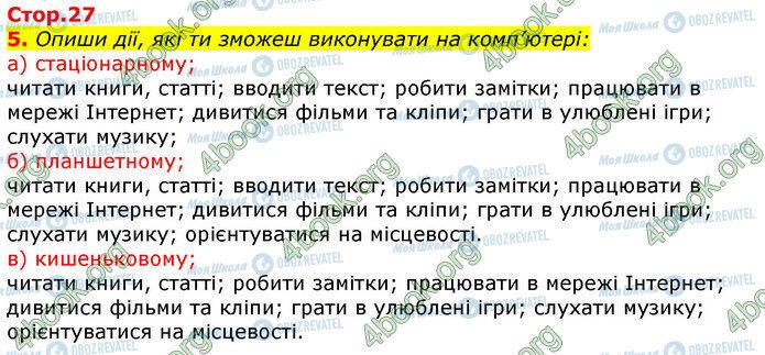 ГДЗ Информатика 5 класс страница Стр.27 (5)